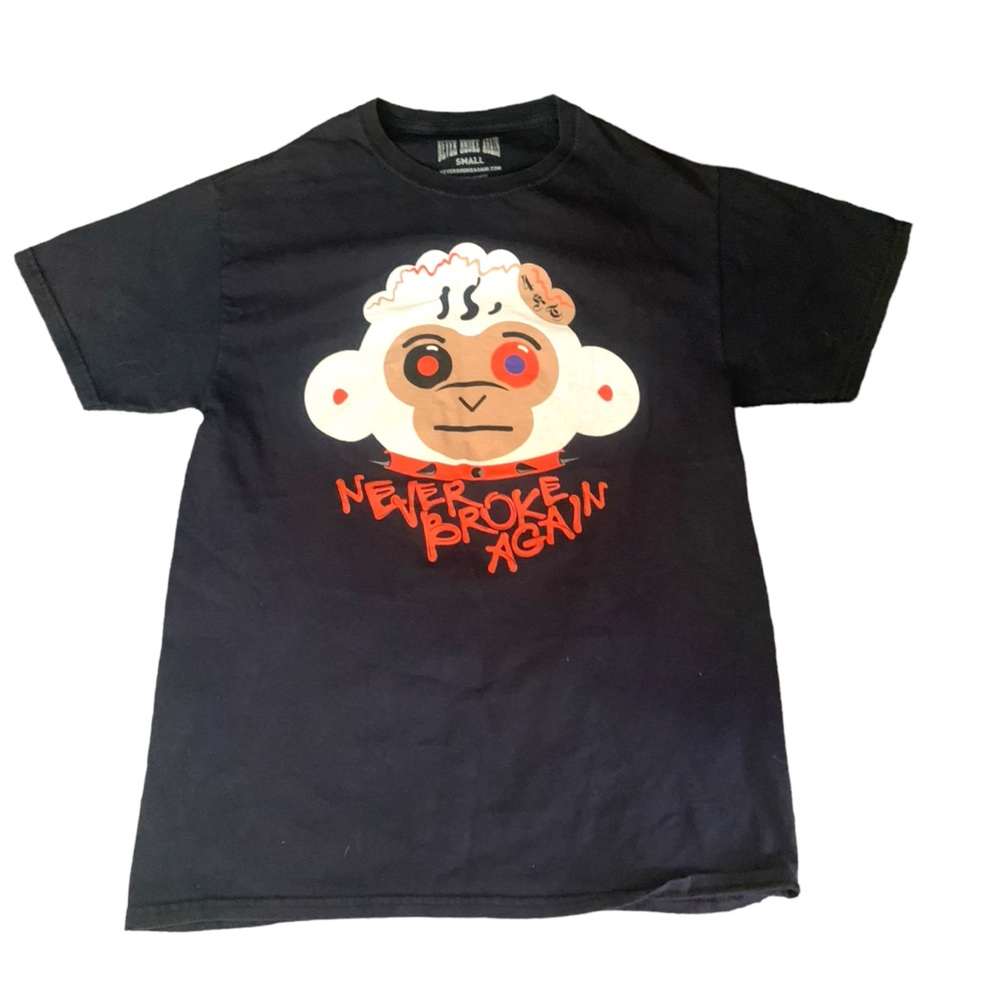 Never Broke Again Monkey Black Tee Shirt Size Small